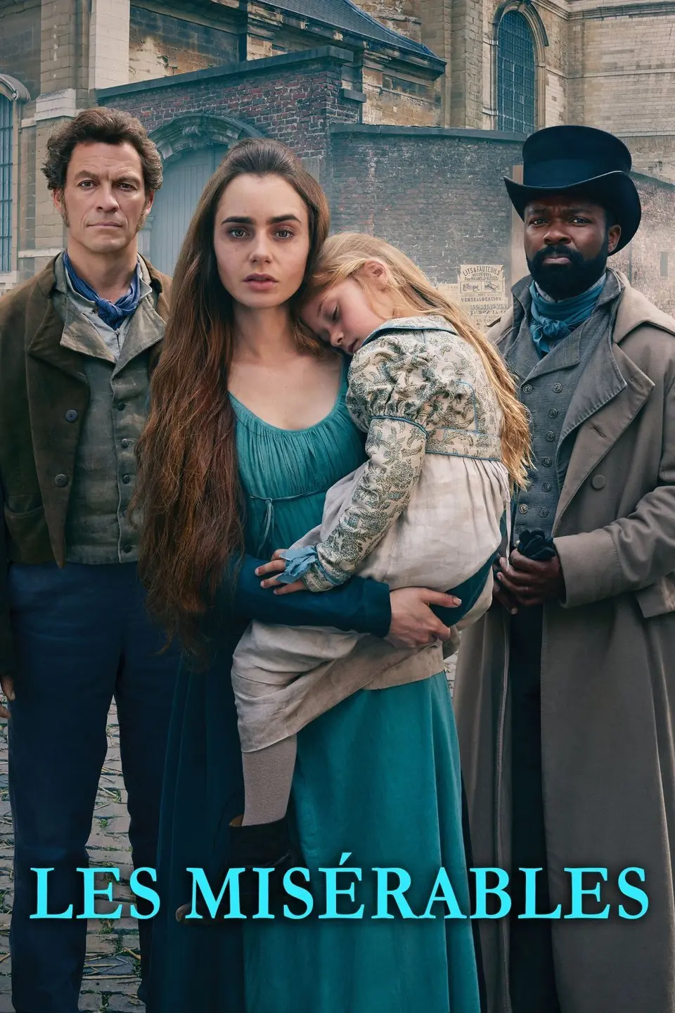 WARNING: Embargoed for publication until 00:00:01 on 11/12/2018 - Programme Name: Les Miserables - TX: n/a - Episode: Les Miserables - Generic Portraits (No. 1) - Picture Shows: **EMBARGOED FOR PUBLICATION UNTIL 00:01 HRS ON TUESDAY 11TH DECEMBER 2018** Madame Thenardier (OLIVIA COLMAN), Thenardier (ADEEL AKHTAR), Jean Valjean (DOMINIC WEST), Fantine (LILY COLLINS), Javert (DAVID OYELOWO), Marius (JOSH O'CONNOR), Cosette (ELLIE BAMBER) - (C) BBC/Lookout Point - Photographer: Mitch Jenkins